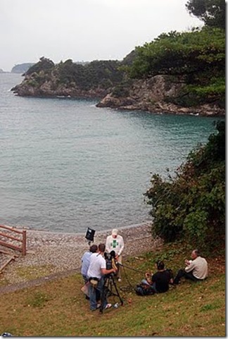 Photo de Mark J. Palmer - Ric O'Barry interviewé par l'équipe du 60 minutes australien